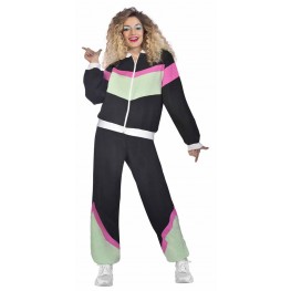 80er Jahre Neon Gymnastik Jumpsuit Damen Aerobic Kostüm Trash Bad Taste  Sport